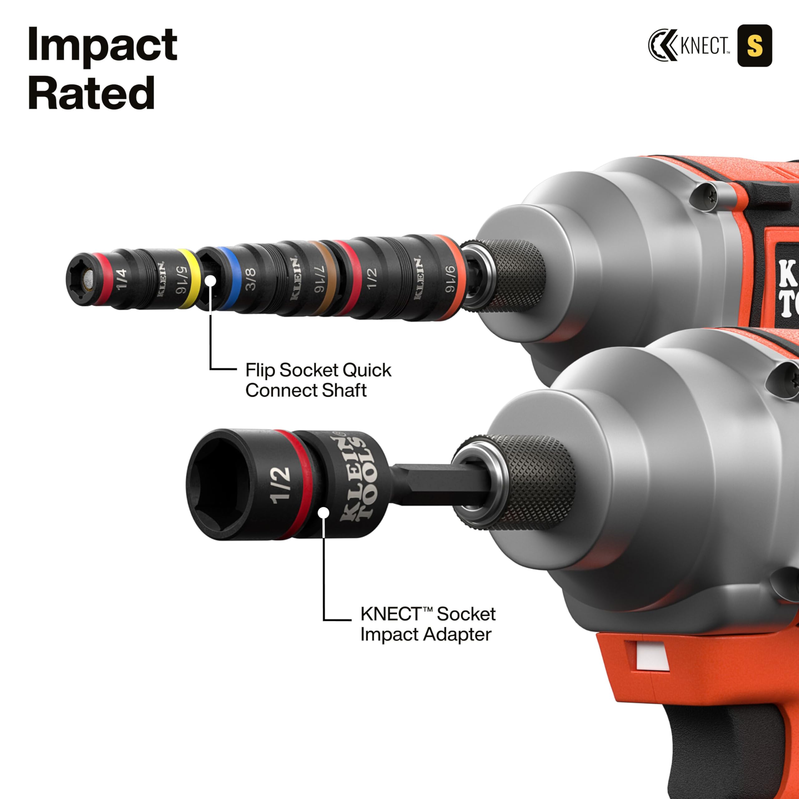 Klein Tools Conjunto de soquetes de impacto 65301KNECT, KNECT (S